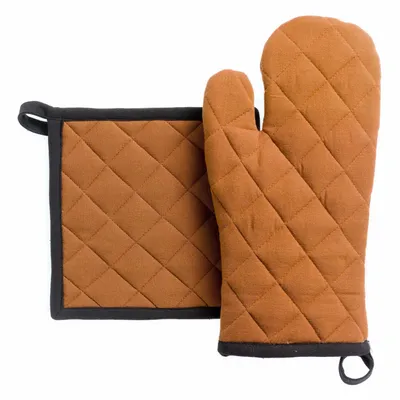 Maniques - Lot gant de cuisine/manique recyclé Grace Caramel 15 x 32 - MAISON VIVARAISE - SDE VIVARAISE WINKLER