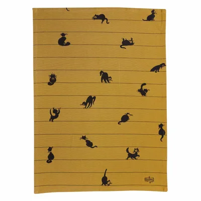Torchons - Torchon Dubout Partition de chats Cannelle 50 x 70 - MAISON VIVARAISE - SDE VIVARAISE WINKLER