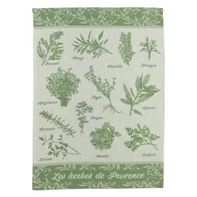 Torchons - Torchon jacquard Herbes de provence Vert 50 x 70 - MAISON VIVARAISE - SDE VIVARAISE WINKLER