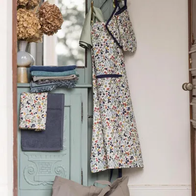 Aprons - Recycled kitchen apron with pocket Greta Multico 72 X 85 - MAISON VIVARAISE - SDE VIVARAISE WINKLER
