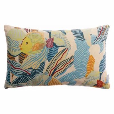 Cushions - Dori Printed Cushion Lagon 30 X 50 - MAISON VIVARAISE - SDE VIVARAISE WINKLER