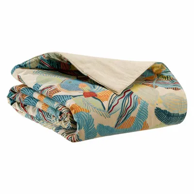 Plaids - Edredon imprimé Dori Lagon 85 x 200 - MAISON VIVARAISE - SDE VIVARAISE WINKLER