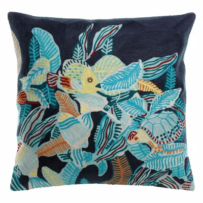 Coussins - Coussin brodé Dori Marine 45 x 45 - MAISON VIVARAISE - SDE VIVARAISE WINKLER