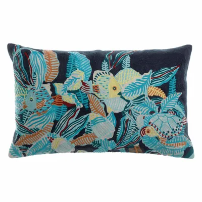 Coussins - Coussin brodé Dori Marine 30 x 50 - MAISON VIVARAISE - SDE VIVARAISE WINKLER