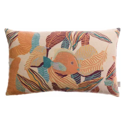 Cushions - Dori Printed Cushion Papaye 30 X 50 - MAISON VIVARAISE - SDE VIVARAISE WINKLER