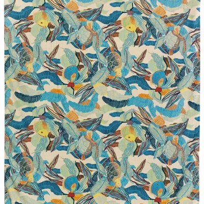 Plaids - Plaid imprimé Dori Lagon 135 x 200 - MAISON VIVARAISE - SDE VIVARAISE WINKLER