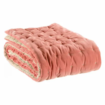 Linge de lit - Chemin de lit uni Elise Pêche 90 x 240 - MAISON VIVARAISE - SDE VIVARAISE WINKLER