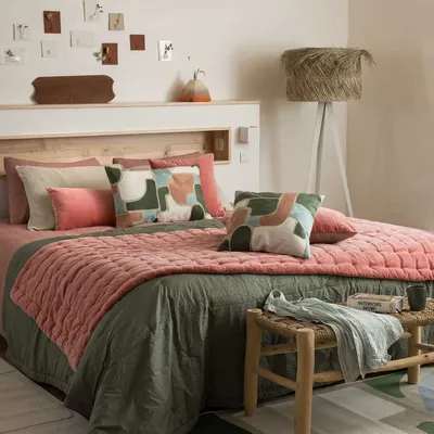 Linge de lit - Chemin de lit uni Elise Pêche 90 x 240 - MAISON VIVARAISE - SDE VIVARAISE WINKLER