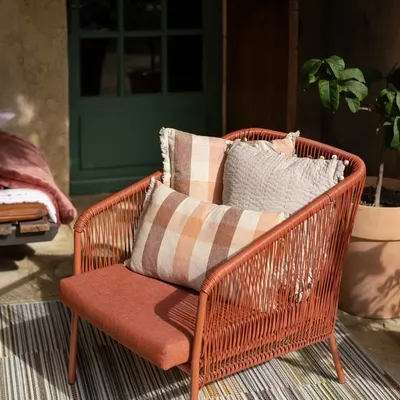 Coussins - Coussin imprimé Kate Terracotta 45 x 45 - MAISON VIVARAISE - SDE VIVARAISE WINKLER