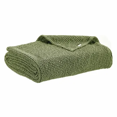 Linge de lit - Jeté de lit recyclé Maia Eucalyptus 260 x 260 - MAISON VIVARAISE - SDE VIVARAISE WINKLER