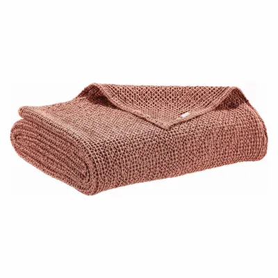Linge de lit - Jeté de lit recyclé Maia Terracotta 260 x 260 - MAISON VIVARAISE - SDE VIVARAISE WINKLER