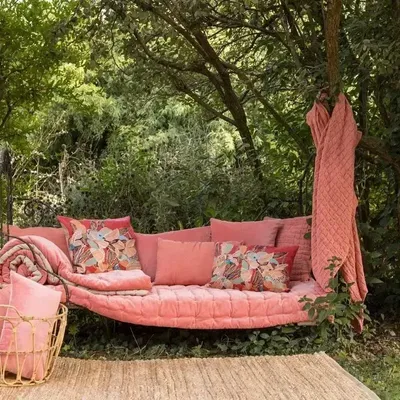Coussins - Coussin Swami Pêche 45 x 45 - MAISON VIVARAISE - SDE VIVARAISE WINKLER