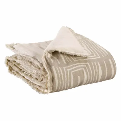 Throw blankets - Tina Printed Comforter Naturel 85 X 200 - MAISON VIVARAISE - SDE VIVARAISE WINKLER