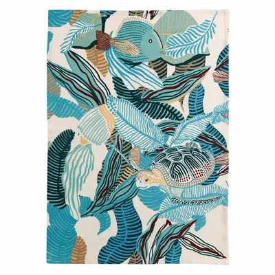 Dish towels - Dori Recycled Tea Towel Bleu 50 X 70 - MAISON VIVARAISE - SDE VIVARAISE WINKLER