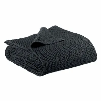 Linge de lit - Jeté recyclé Maia Caviar 180 x 260 - MAISON VIVARAISE - SDE VIVARAISE WINKLER