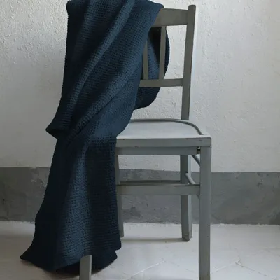 Throw blankets - Recycled Throw Maia Navy 140 X 200 - MAISON VIVARAISE - SDE VIVARAISE WINKLER
