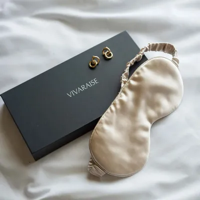 Sleepwear - Ashley Sleep Mask Latte 9 X 23 - MAISON VIVARAISE - SDE VIVARAISE WINKLER