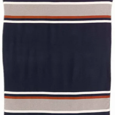 Plaids - Plaid jacquard recyclé Gioia Marine 140 x 185 - MAISON VIVARAISE - SDE VIVARAISE WINKLER