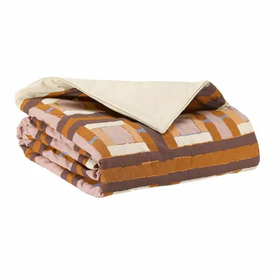 Throw blankets - Taho Printed Comforter Cuivre 85 X 200 - MAISON VIVARAISE - SDE VIVARAISE WINKLER
