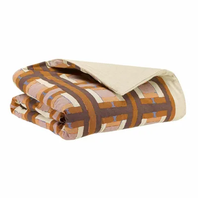 Plaids - Plaid imprimé Taho Cuivre 135 x 200 - MAISON VIVARAISE - SDE VIVARAISE WINKLER