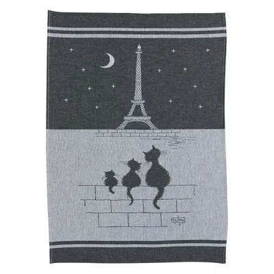 Dish towels - Jacquard Tea Towel Chats Tour Eiffel Ombre 50 X 70 - MAISON VIVARAISE - SDE VIVARAISE WINKLER