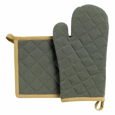 Potholders - Grace Recycled Oven Mitt/Pot Holder Set Forêt 15 X 32 - MAISON VIVARAISE - SDE VIVARAISE WINKLER