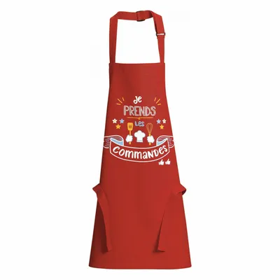 Tabliers de cuisine - Tablier de cuisine enfant Je prends les commandes Rouge 52 x 63 - MAISON VIVARAISE - SDE VIVARAISE WINKLER
