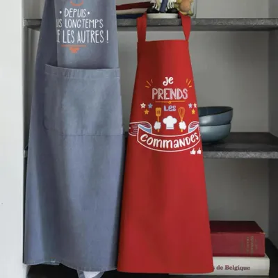 Tabliers de cuisine - Tablier de cuisine enfant Je prends les commandes Rouge 52 x 63 - MAISON VIVARAISE - SDE VIVARAISE WINKLER