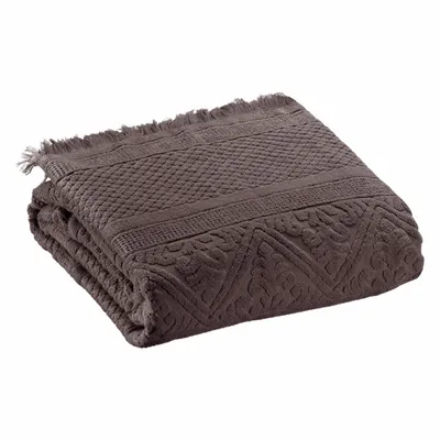 Serviettes de bain - Drap de bain Zoé Ébène 100 x 180 - MAISON VIVARAISE - SDE VIVARAISE WINKLER
