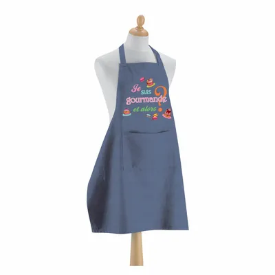 Tabliers de cuisine - Tablier de cuisine Je suis gourmande Jeans 90 x 72 - MAISON VIVARAISE - SDE VIVARAISE WINKLER