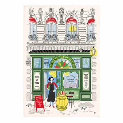 Dish towels - Façade caviste Tea Towel Écru 48 X 72 - MAISON VIVARAISE - SDE VIVARAISE WINKLER