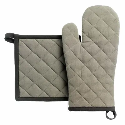Potholders - Recycled kitchen glove and potholder set Grace Ombre 15 X 32 - MAISON VIVARAISE - SDE VIVARAISE WINKLER