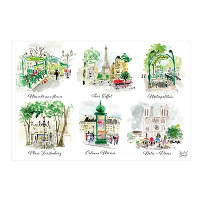 Nappes - Set de table Paris Scénettes Assortis 30 x 45 - MAISON VIVARAISE - SDE VIVARAISE WINKLER