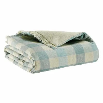 Plaids - Edredon imprimé Kate Myosotis 85 x 200 - MAISON VIVARAISE - SDE VIVARAISE WINKLER