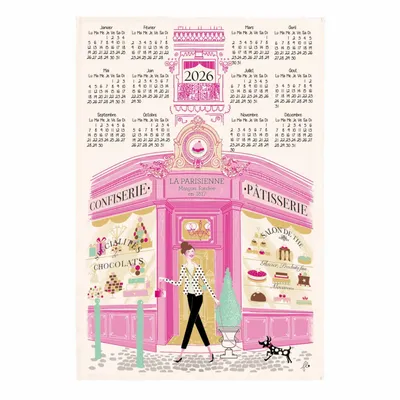 Dish towels - Tea Towel Façade pâtisserie Calendrier 2026 Écru 48 X 72 - MAISON VIVARAISE - SDE VIVARAISE WINKLER