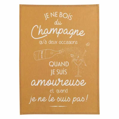 Torchons - Torchon Amoureuse Ocre 50 x 70 - MAISON VIVARAISE - SDE VIVARAISE WINKLER