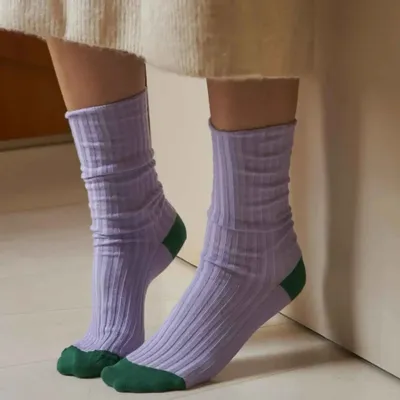 Chaussettes - Chaussettes Yvette Lilas 39/41 - LA CERISE SUR LE GATEAU