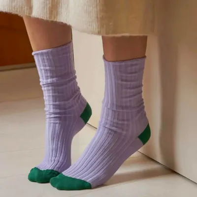 Chaussettes - Chaussettes Yvette Lilas 42/45 - LA CERISE SUR LE GATEAU