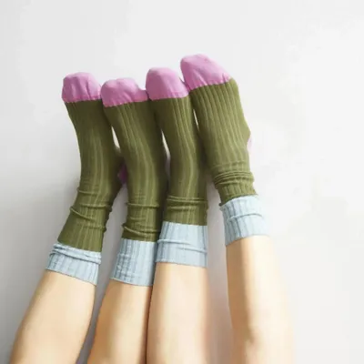 Chaussettes - Chaussettes Yvette Olive 39/41 - LA CERISE SUR LE GATEAU