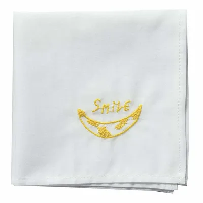 Pochettes - Mouchoir Hankie Smile Blanc 25 x 25 - LA CERISE SUR LE GATEAU