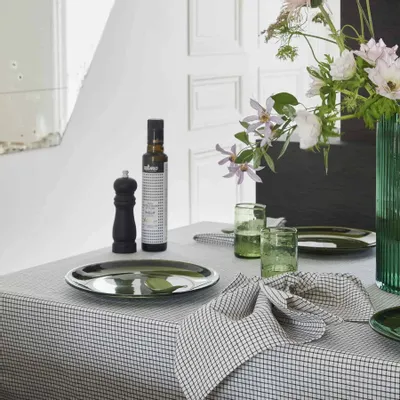 Table cloths - Gustave Tablecloth Gustave Caviar 160 X 350 - LA CERISE SUR LE GATEAU
