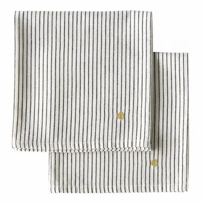 Napkins - Set of 2 Léonie napkins Caviar 40 X 40 - LA CERISE SUR LE GATEAU