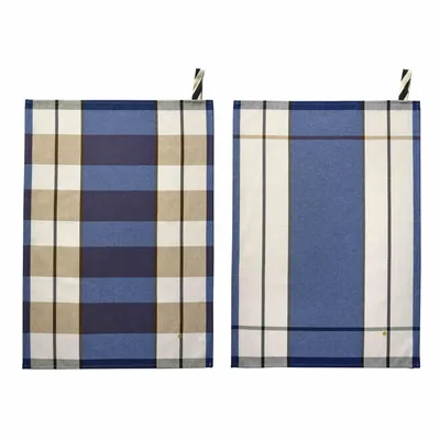 Torchons - Lot de 2 torchons Archie Indigo 70 x 50 - LA CERISE SUR LE GATEAU