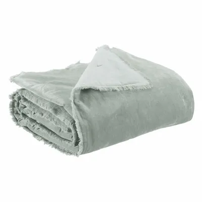 Linge de lit - Jeté uni Fara Titane 240 x 260 - MAISON VIVARAISE - SDE VIVARAISE WINKLER