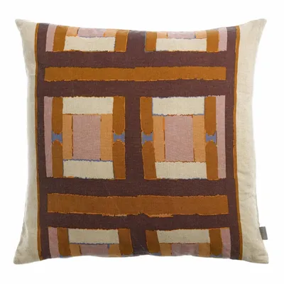 Cushions - Taho Printed Cushion Cuivre 45 X 45 - MAISON VIVARAISE - SDE VIVARAISE WINKLER