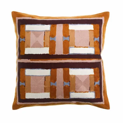 Coussins - Coussin brodé Taho Cuivre 45 x 45 - MAISON VIVARAISE - SDE VIVARAISE WINKLER