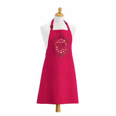 Aprons - Recycled kitchen apron Macarons Addict Rose 72 X 90 - MAISON VIVARAISE - SDE VIVARAISE WINKLER