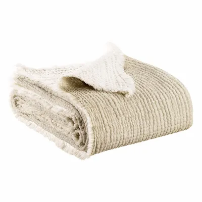 Throw blankets - Throw Blanket Emilio Naturel 130 X 200 - MAISON VIVARAISE - SDE VIVARAISE WINKLER