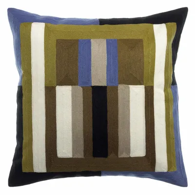 Coussins - Coussin brodé Jason Cèdre 45 x 45 - MAISON VIVARAISE - SDE VIVARAISE WINKLER