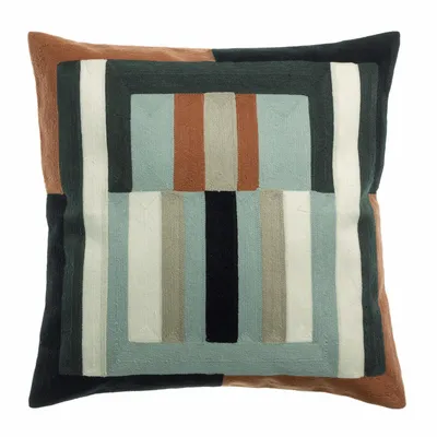 Cushions - Embroidered Cushion Jason Ciel 45 X 45 - MAISON VIVARAISE - SDE VIVARAISE WINKLER